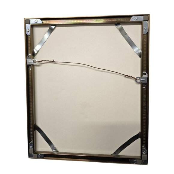 LE Etching Print "Bob-White Rooster" Hope Barton 19/30 Gold Metal Frame Matted - Picture 5 of 5